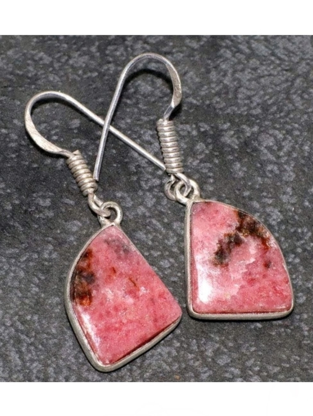 Rhodonite Gemstone Jewelry 925 Sterling Silver Handmade Drop Dangle Earrings